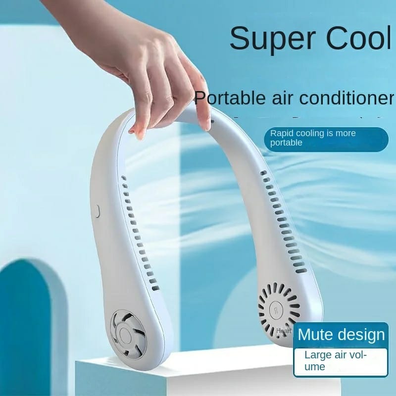 Portable Bladeless Neck Cooler – Hands-Free 360° Airflow USB Rechargeable Neck Fan for Indoor & Outdoor Use ~ 1200 mAh