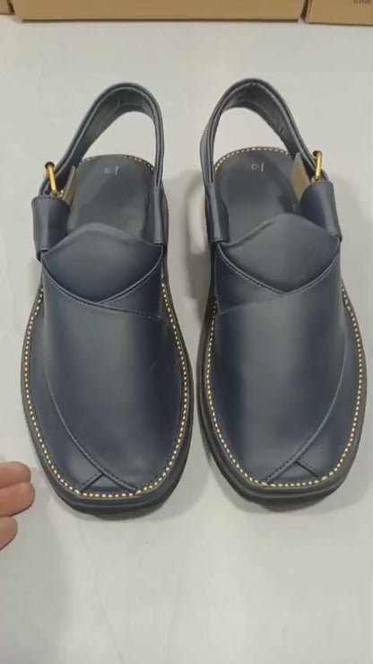 Peshawari Chappal Naram Qadam Pro Handmade Original Leather Light Weight Traditional Tyre Sole For Men - Size 10