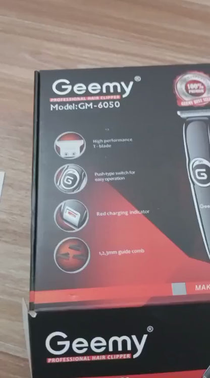 Geemy Original Professional Hair Clipper Trimmer Shaver GM-6050 With Full Accessories Kit For Precision Grooming And Styling