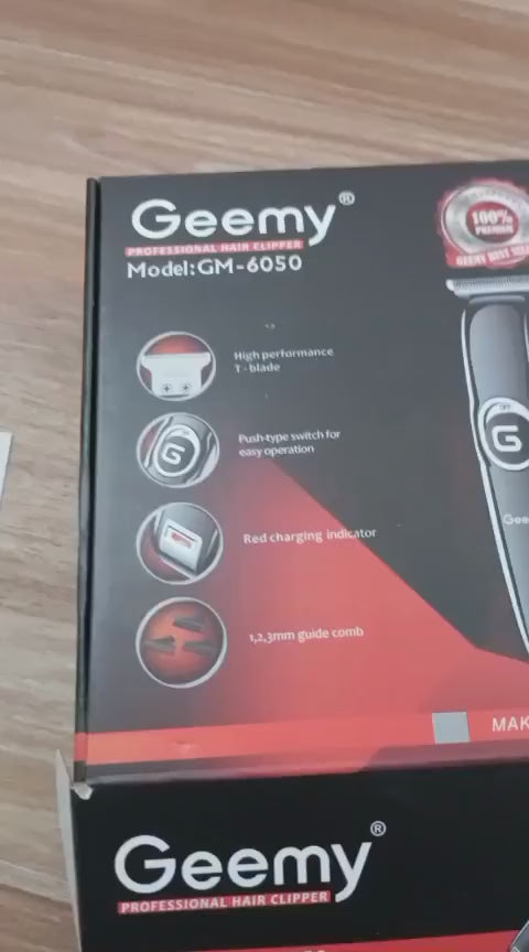 Geemy Original Professional Hair Clipper Trimmer Shaver GM-6050 With Full Accessories Kit For Precision Grooming And Styling