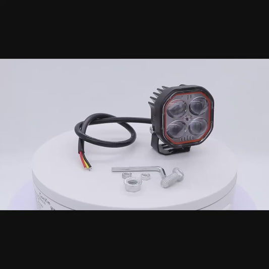 New Cube Four-Leaf Crocodile LED Car Work Light – 5.08 cm High Brightness Combination Beam, 12–24V Hardwired, Adjustable Bracket for ATV, SUV, UTV, Off-Road Truck and Boat