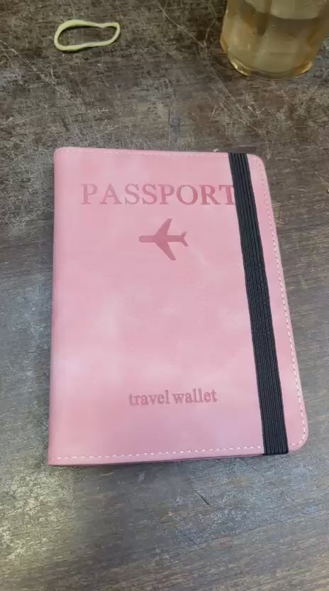 Premium Portable Passport Holder Pouch & Multi-Functional Travel Wallet - Size 6*4 inch  - Random color