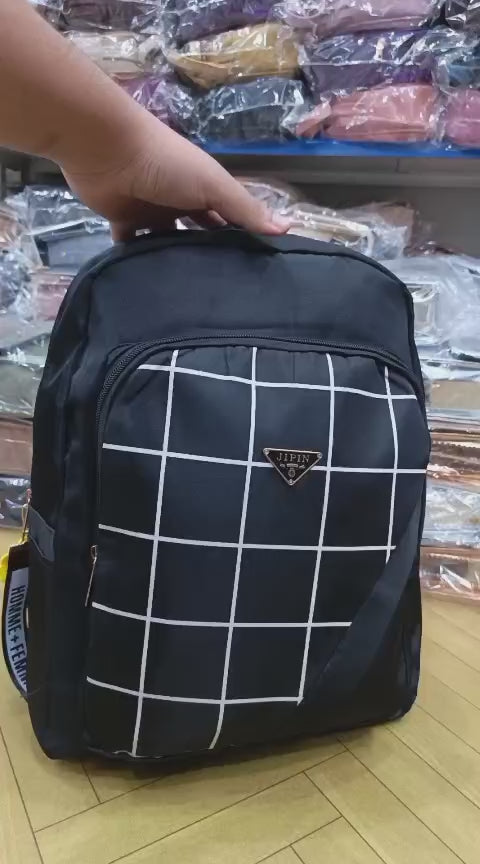 Urban Check Large Capacity Backpack for Women – Imported School, College, Office & Travel Bag