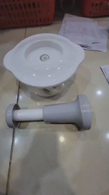 1.5L Manual Food Chopper – Speedy Hand Press Vegetable & Fruit Cutter - Plastic Body (Random Color)