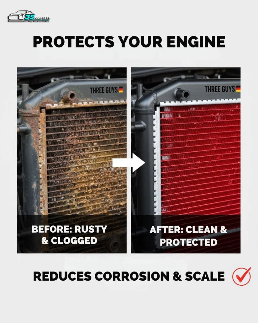 THREE GUYS Radiator Coolant Red – Premium Grade | Car Engine Coolant | German Engineered (4L)