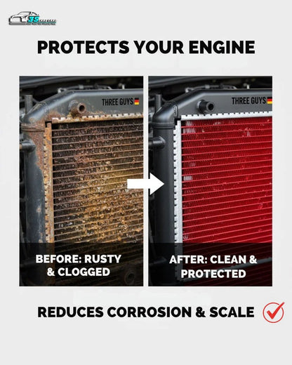 THREE GUYS Radiator Coolant Red – Premium Grade | Car Engine Coolant | German Engineered (4L)