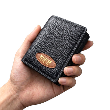 Horse Imperial Premium Tri-Fold Wallet – 10 Card Slots | Dual Cash Pockets | Zipper Pocket | Unisex Wallet