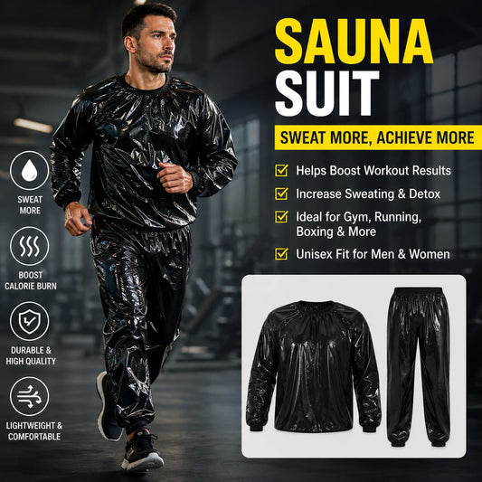 Sauna Suit Heavy Duty Anti Rip PVC Durable Flexible Design Increases Sweating Boosts Calorie Burn Supports | Random Color