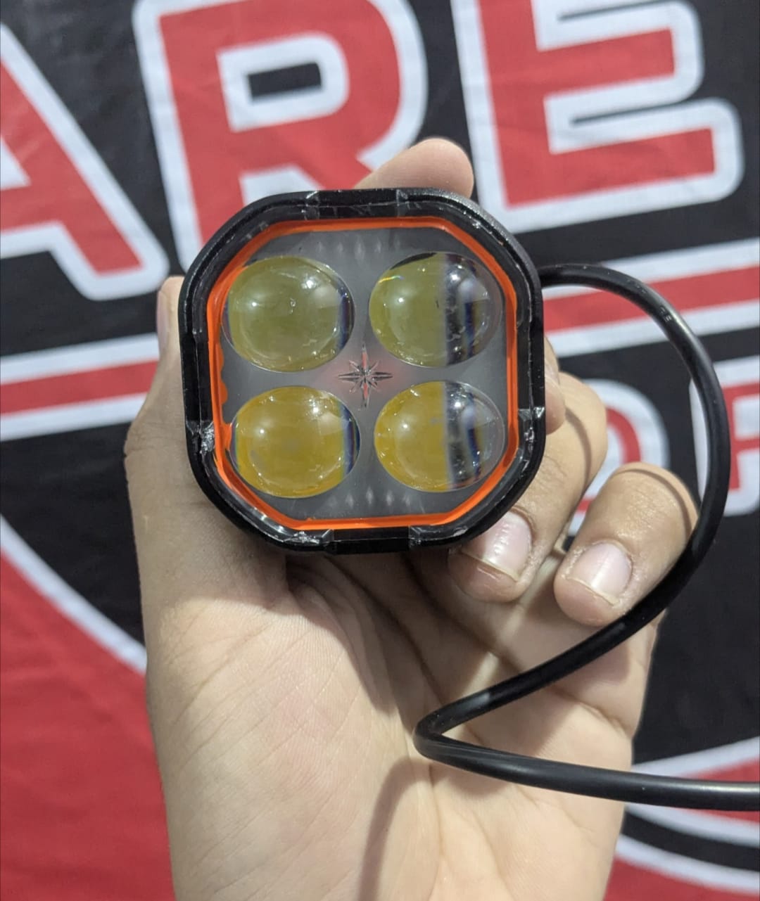 New Cube Four-Leaf Crocodile LED Car Work Light – 5.08 cm High Brightness Combination Beam, 12–24V Hardwired, Adjustable Bracket for ATV, SUV, UTV, Off-Road Truck and Boat