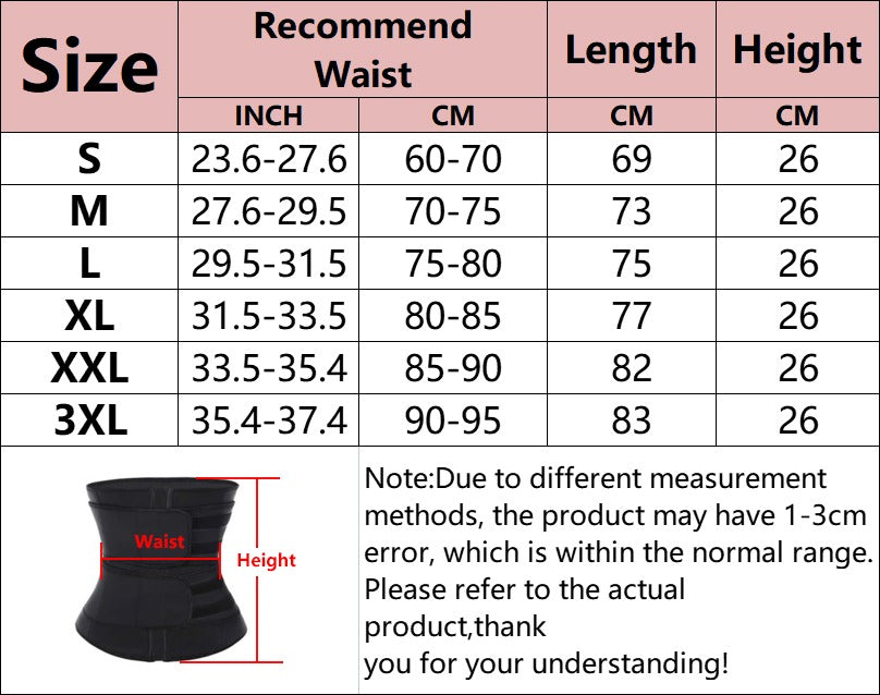 Waist Trainer Belt-Slimming Body Shaper Belts Sport Girdle  (Black) Original