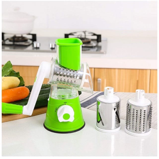 Make Food Preparation Easier With This Multifunctional Hand Crank Drum Vegetable Cutter. Designed With Interchangeable Stainless Steel Drum Blades, It Helps Slice, Shred, And Grate Different Vegetables And Ingredients Quickly. The Manual Hand Crank Operat