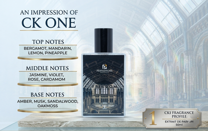 Freedom – Impression of CK One | Citrus Aromatic Extrait de Parfum for Men & Women | 50ml with Premium Box & Carry Bag
