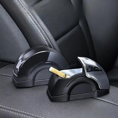 Portable Car Ashtray Door Mounted Smokeless Ash Tray With Lid Auto Truck Trash Bin Garbage Can Stainless Steel Liner Accessory