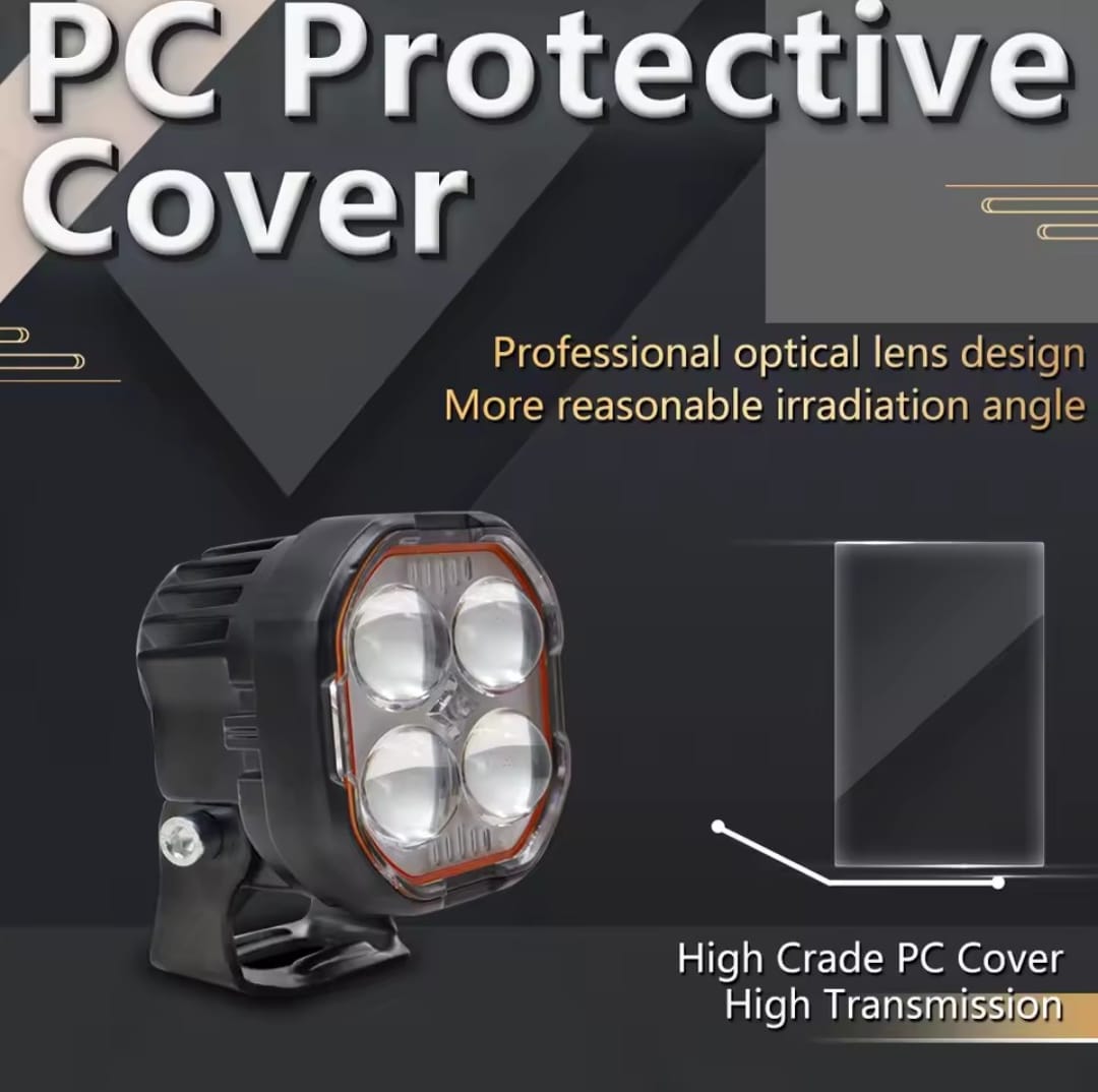 New Cube Four-Leaf Crocodile LED Car Work Light – 5.08 cm High Brightness Combination Beam, 12–24V Hardwired, Adjustable Bracket for ATV, SUV, UTV, Off-Road Truck and Boat