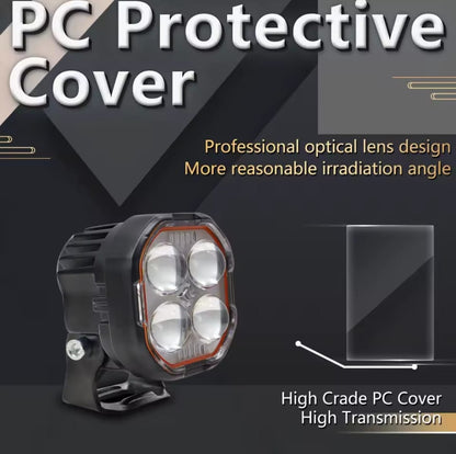 New Cube Four-Leaf Crocodile LED Car Work Light – 5.08 cm High Brightness Combination Beam, 12–24V Hardwired, Adjustable Bracket for ATV, SUV, UTV, Off-Road Truck and Boat