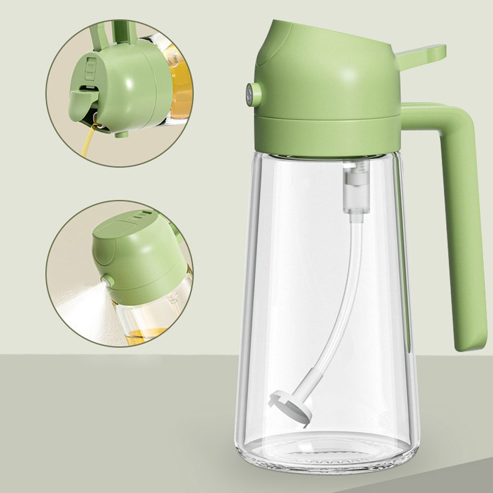 2-in-1 Oil Sprayer Bottle for Kitchen – Spray & Pour Dispenser for Cooking, Baking and BBQ