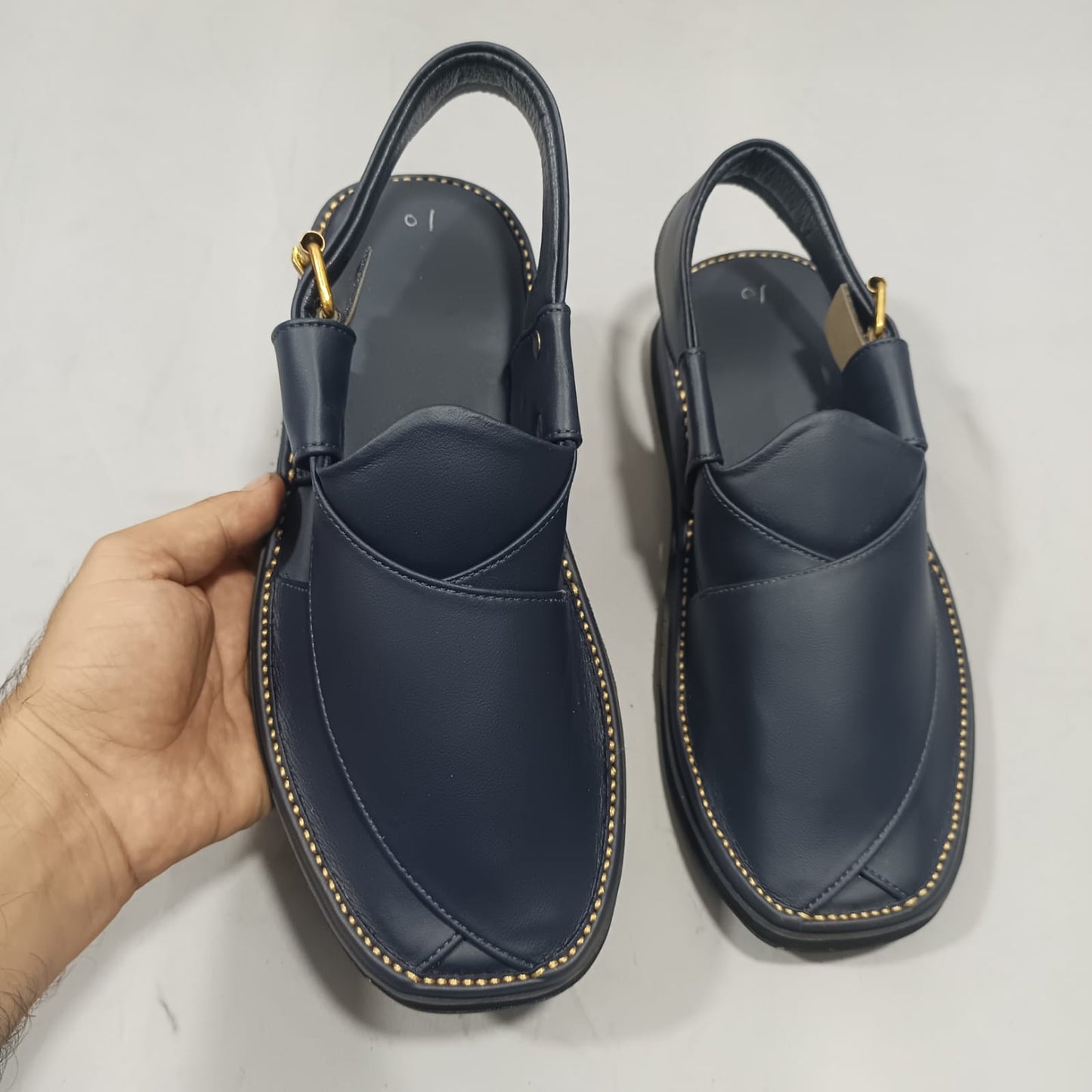 Peshawari Chappal Naram Qadam Pro Handmade Original Leather Light Weight Traditional Tyre Sole For Men - Size 10