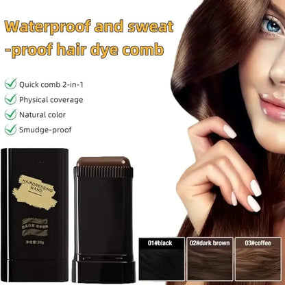 Hair Color Stick Instant Root Touch-Up - Portable Solution For Quick And Easy Gray Hair Coverage And Temporary Root Concealing (20g) - Black
