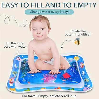 Baby Water Play Mat Inflatable Tummy Time Activity Play Mat for Infants & Toddlers