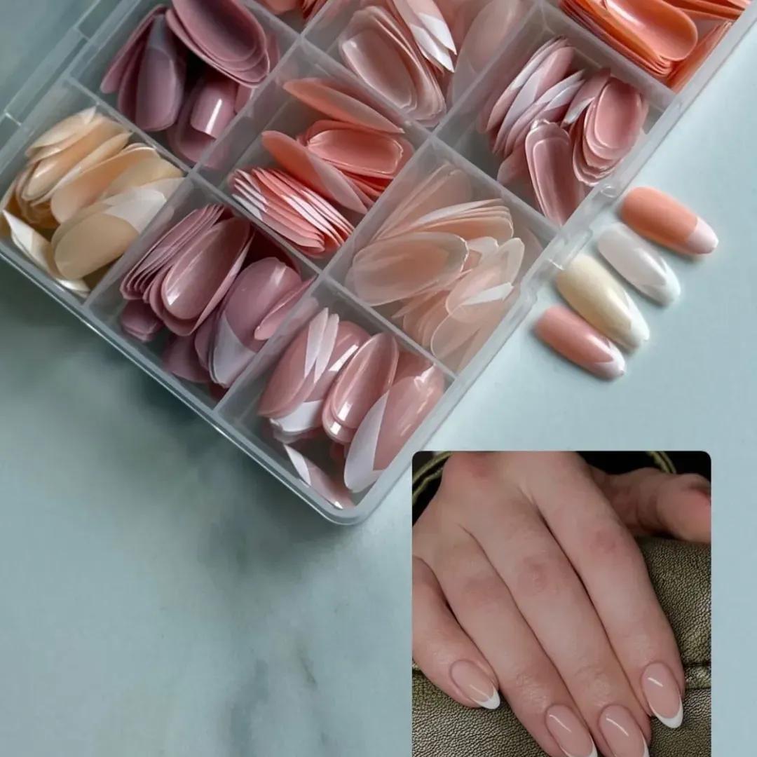 144 Pcs Multicolor False Nails Box Stylish Durable Easy To Use For Everyday Fashion Parties And Nail Art Designs - With Nail Glue