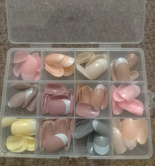 144 Pcs Multicolor False Nails Box Stylish Durable Easy To Use For Everyday Fashion Parties And Nail Art Designs - With Nail Glue
