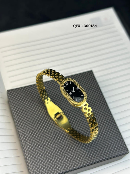 Fake Watch Handcuff Bracelet for Women – Stylish Gold Wrist Watch - QTX-184
Rs