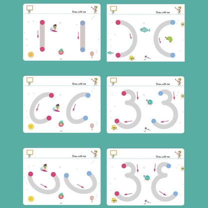 A4 Kids Educational Learning Tracing Book | 64 Pages Dot-to-Dot Activity Workbook with 2 Markers (Big Size)