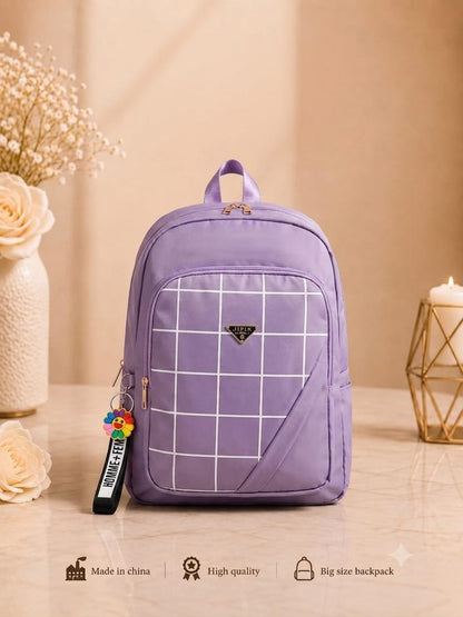 Urban Check Large Capacity Backpack for Women – Imported School, College, Office & Travel Bag