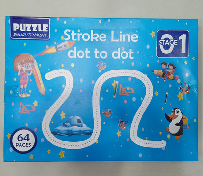 A4 Kids Educational Learning Tracing Book | 64 Pages Dot-to-Dot Activity Workbook with 2 Markers (Big Size)