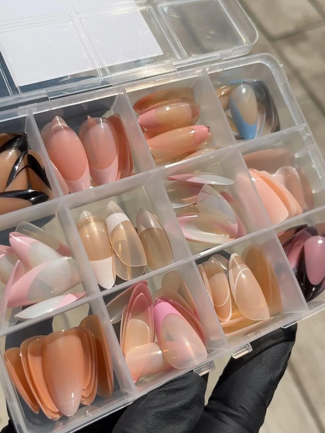 144 Pcs Multicolor False Nails Box Stylish Durable Easy To Use For Everyday Fashion Parties And Nail Art Designs - With Nail Glue