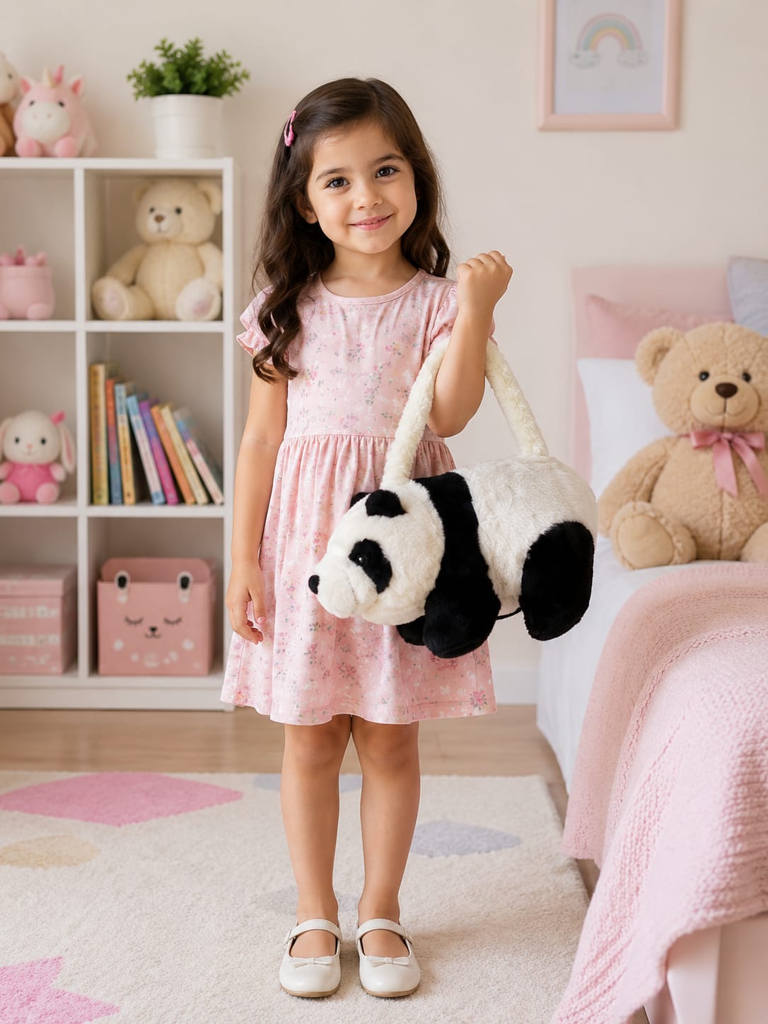 Panda Bag for Girls – Cute Cartoon Panda Shoulder Bag | Kids Fashion Crossbody Handbag