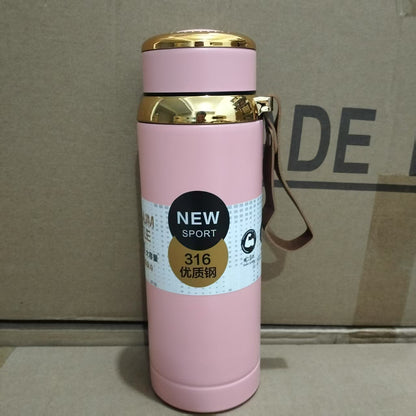 Matte Stainless Steel Bottle Leak Proof Durable Hot Cold Water Bottle For Office Gym Travel