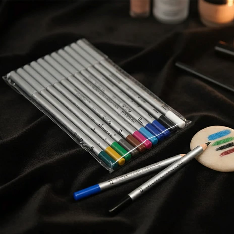 12 Pcs Multicolor Eyeshadow & Eyeliner Pencils Set – Creamy Smooth Makeup Pencils