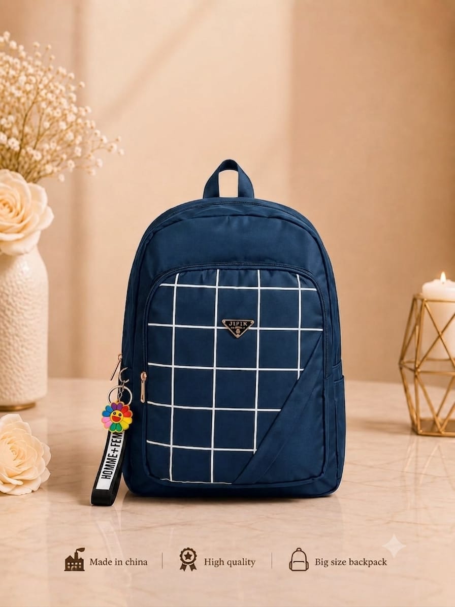 Urban Check Large Capacity Backpack for Women – Imported School, College, Office & Travel Bag