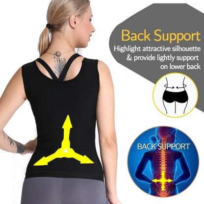 Women Sweat Shaper Weight Loss Fat Burning Trainer Slimming Tummy Control Reducing Shapewear Workout Fat Burner  (black )