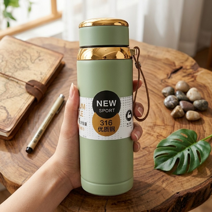 Matte Stainless Steel Bottle Leak Proof Durable Hot Cold Water Bottle For Office Gym Travel