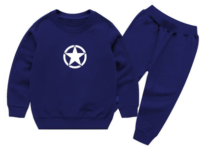 Star Printed Sweatshirt & Pajama Trouser Tracksuit for Kids | Winter Warm Fleece Clothing Set Outfit for Boys & Girls – Cozy & Stylish | FOR BABY AND KIDS