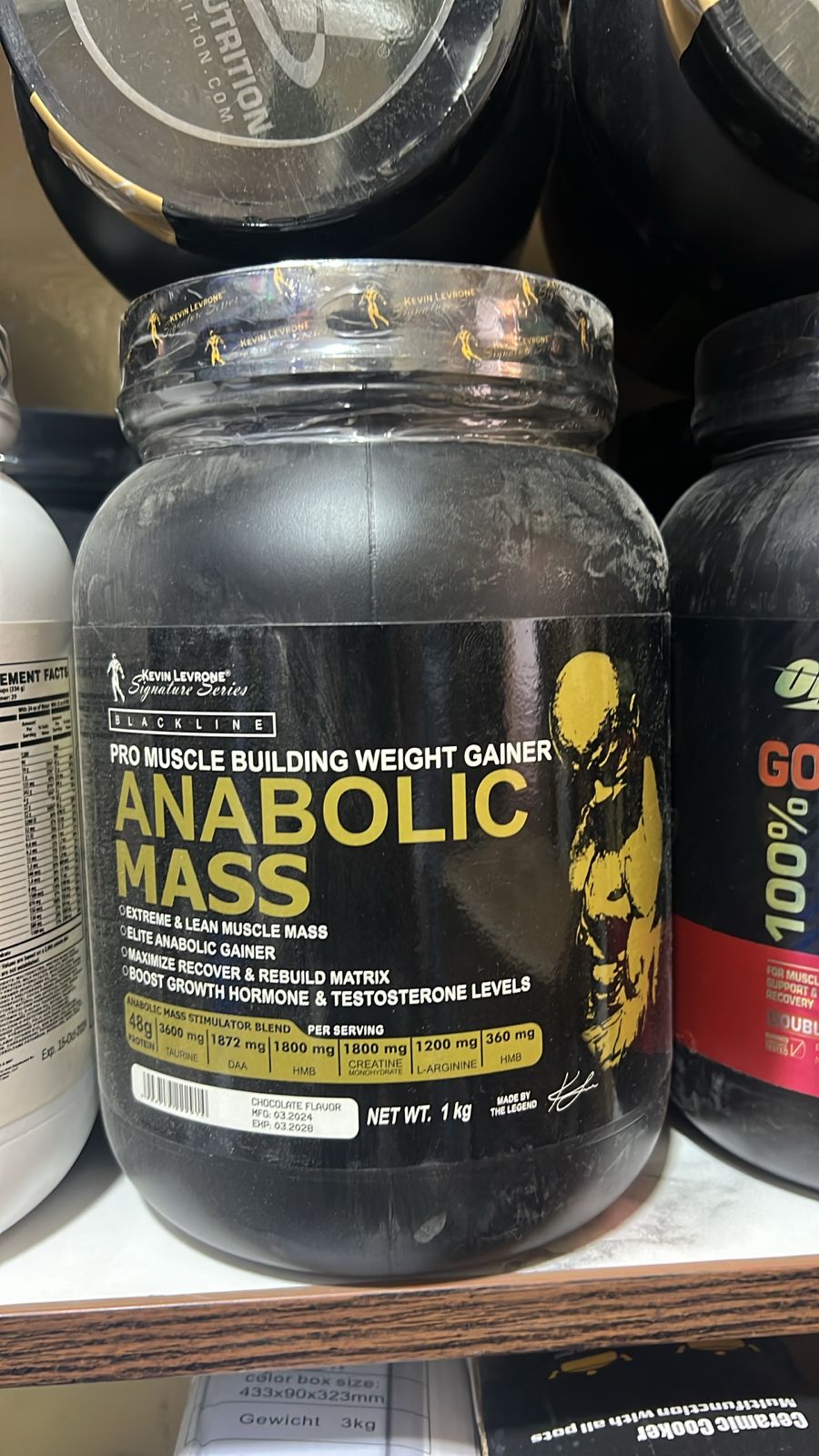 Kevin Levrone Anabolic Mass Pro Muscle Building Weight Gainer Double Rich Chocolate Flavor 2.2 Pounds 1 Kg