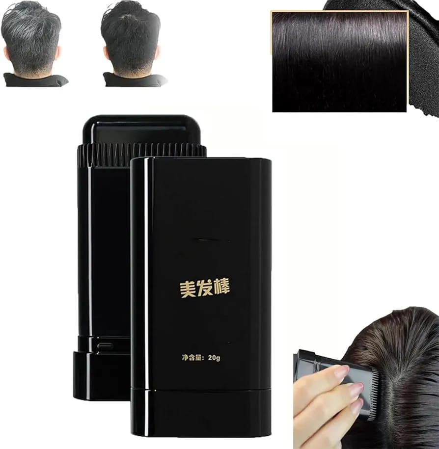 Hair Color Stick Instant Root Touch-Up - Portable Solution For Quick And Easy Gray Hair Coverage And Temporary Root Concealing (20g) - Black
