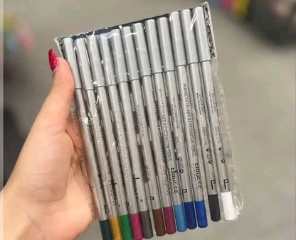 12 Pcs Multicolor Eyeshadow & Eyeliner Pencils Set – Creamy Smooth Makeup Pencils