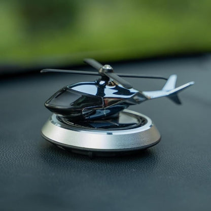 Solar Powered Car Aroma Diffuser Helicopter Air Freshener – Dashboard Perfume Decor | Metal + ABS, Refillable Fragrance