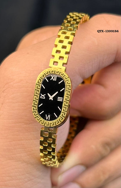 Fake Watch Handcuff Bracelet for Women – Stylish Gold Wrist Watch - QTX-184
Rs