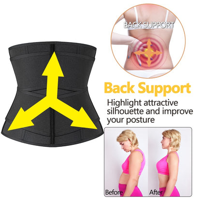 Waist Trainer Belt-Slimming Body Shaper Belts Sport Girdle  (Black) Original