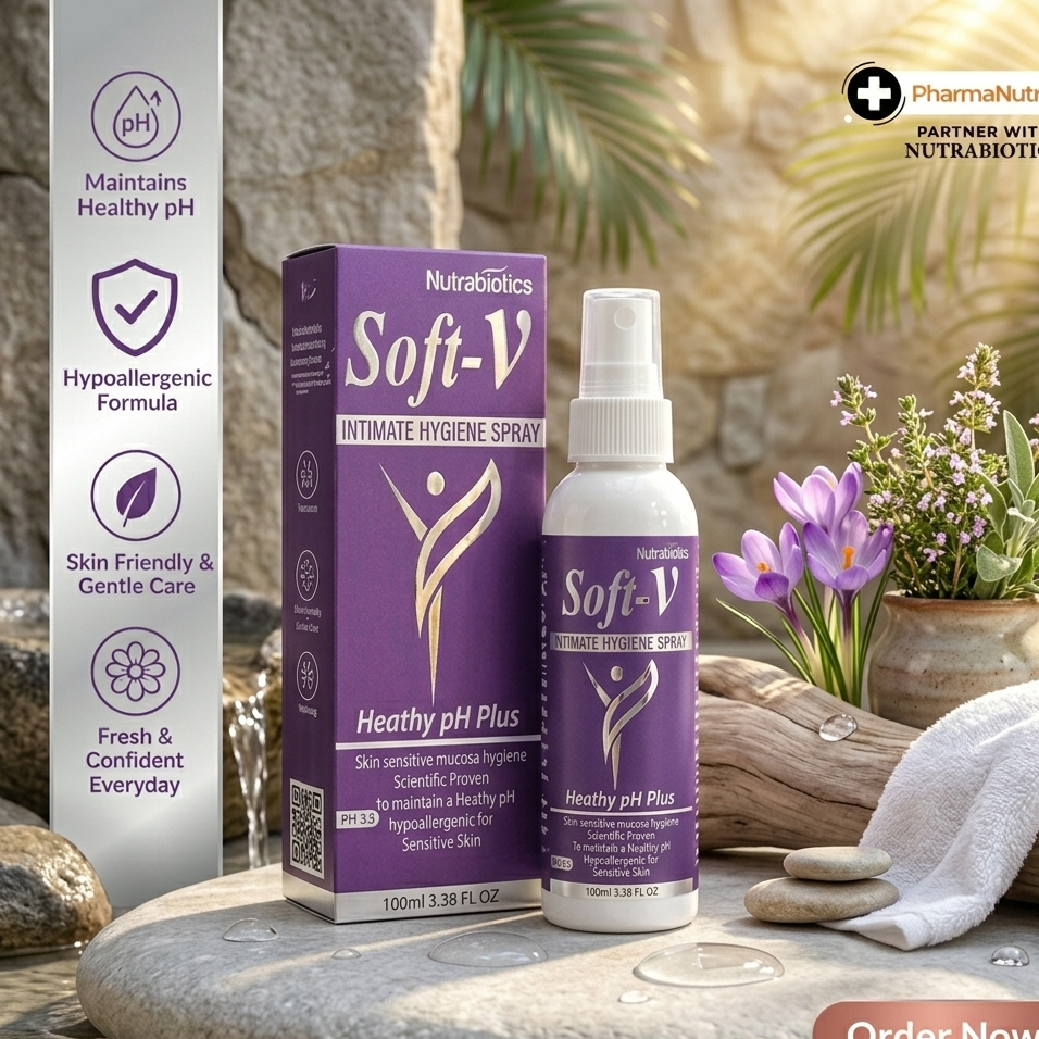 Soft V Intimate Hygiene Spray Healthy PH Plus 100ml Dermatologist Tested Formula 100ml