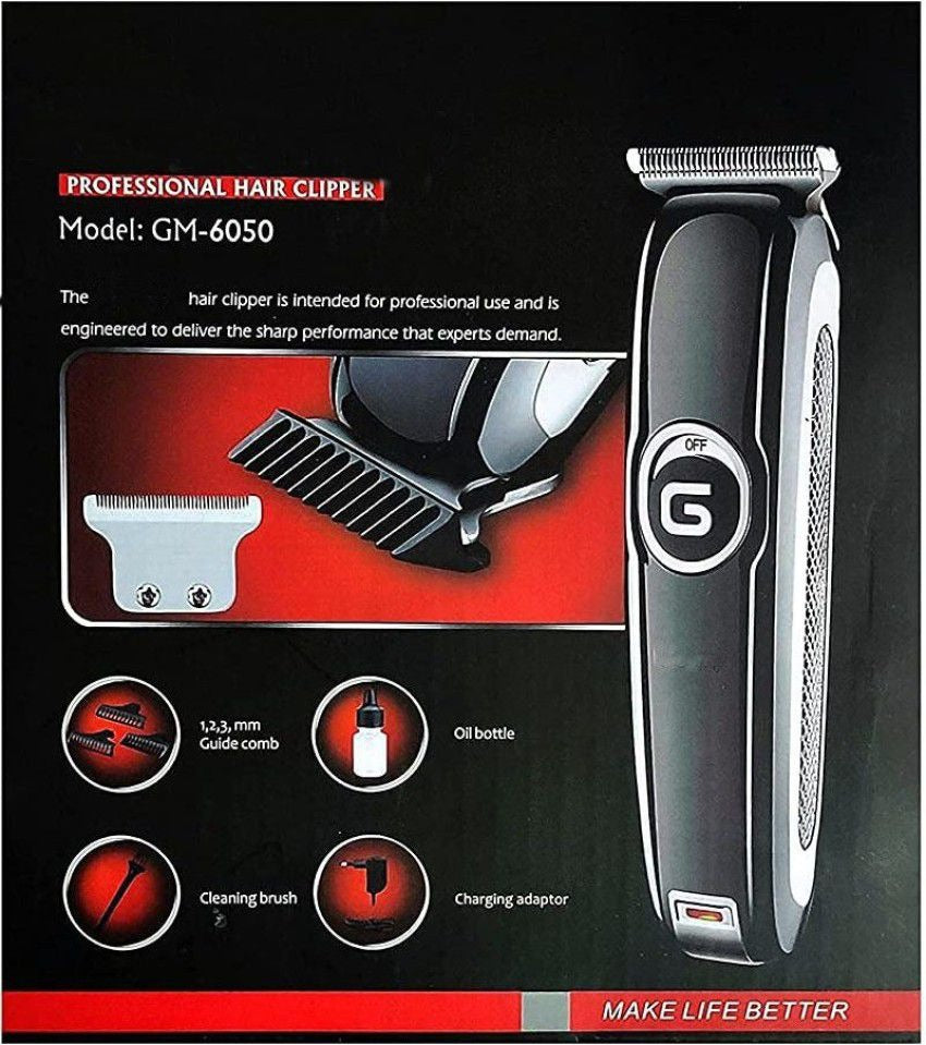Geemy Original Professional Hair Clipper Trimmer Shaver GM-6050 With Full Accessories Kit For Precision Grooming And Styling